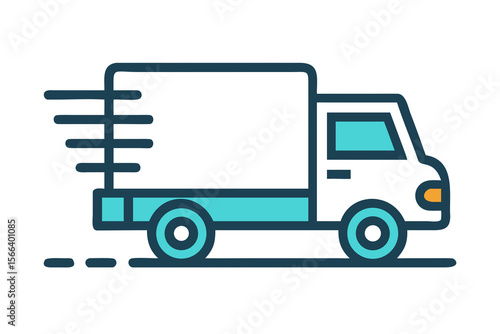 Cargo truck icon. Represent fast and reliable transportation