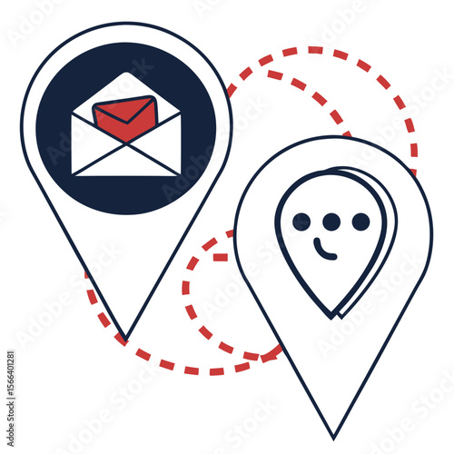 Free Download Connected location markers communication - GFXLoad