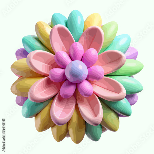 Colorful frangipani flower on a white background