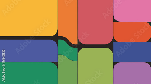 Free Download A colorful abstract background featuring rounded rectangles in a playful and modern arrangement style design - GFXLoad