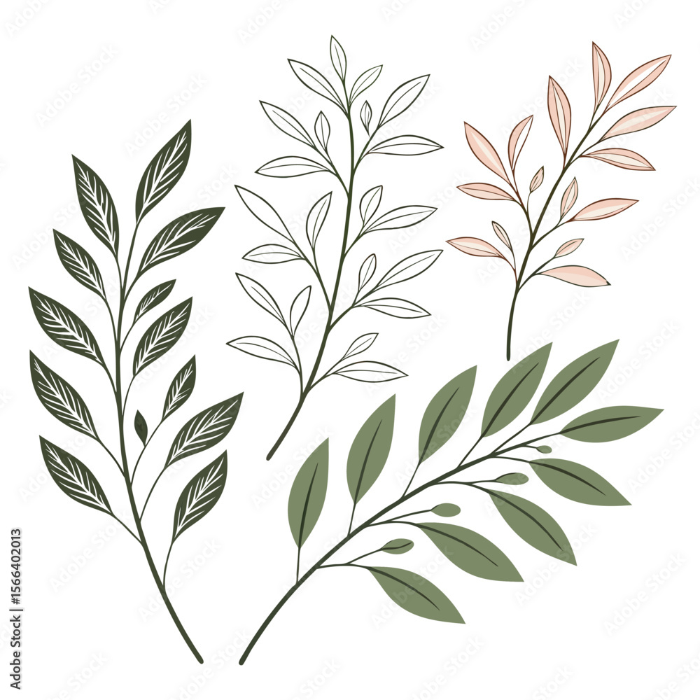 Fototapeta premium Elegant decorative plant branches