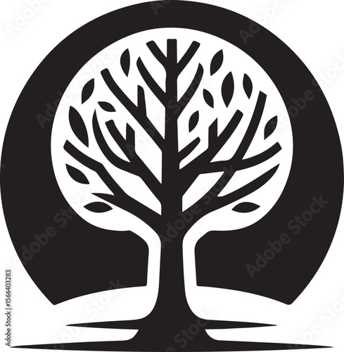 Minimal Tree Silhouette Vector – Clean Nature Icon for Eco Design