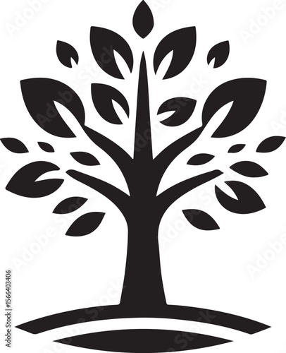 Minimal Tree Silhouette Vector – Clean Nature Icon for Eco Design
