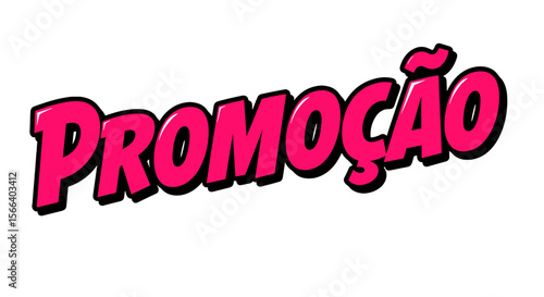 Texto “Promoção” em rosa pop art sobre fundo branco png