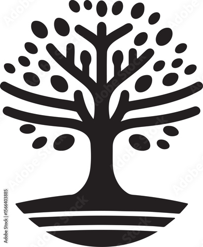 Minimal Tree Silhouette Vector – Clean Nature Icon for Eco Design