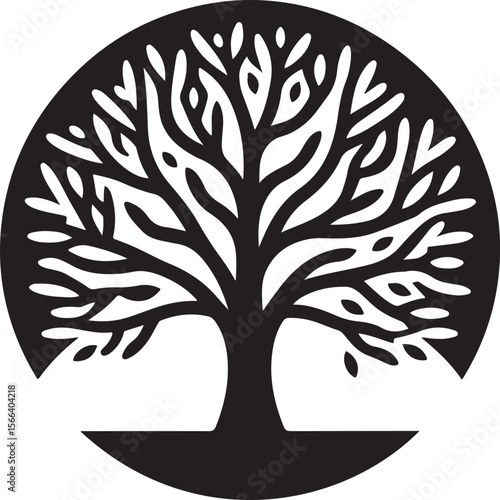 Minimal Tree Silhouette Vector – Clean Nature Icon for Eco Design