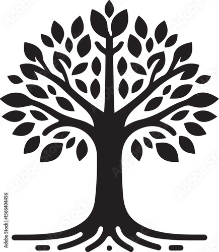 Minimal Tree Silhouette Vector – Clean Nature Icon for Eco Design