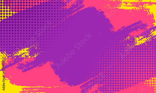 Vibrant abstract brush backgrounds with neon colors, halftone effect and bold strokes, perfect for poster art, social media, pop design, streetwear, and creative prints.