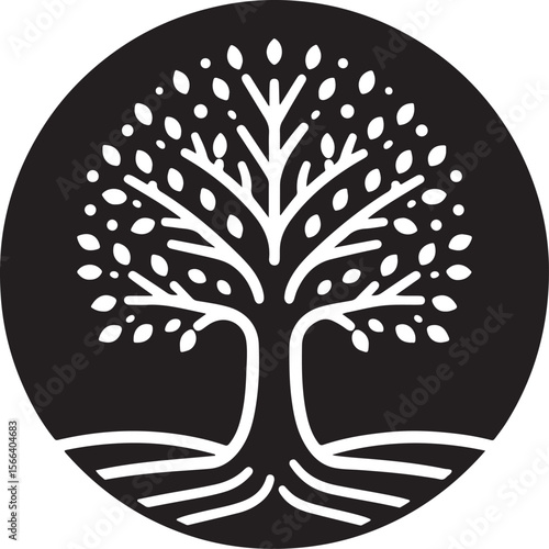 Minimal Tree Silhouette Vector – Clean Nature Icon for Eco Design
