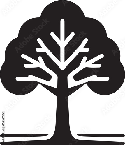 Minimal Tree Silhouette Vector – Clean Nature Icon for Eco Design