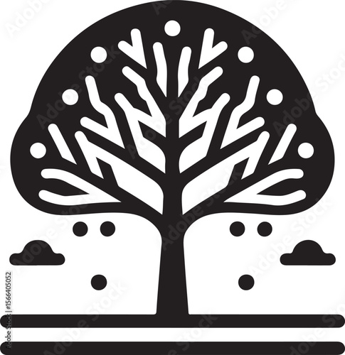 Minimal Tree Silhouette Vector – Clean Nature Icon for Eco Design