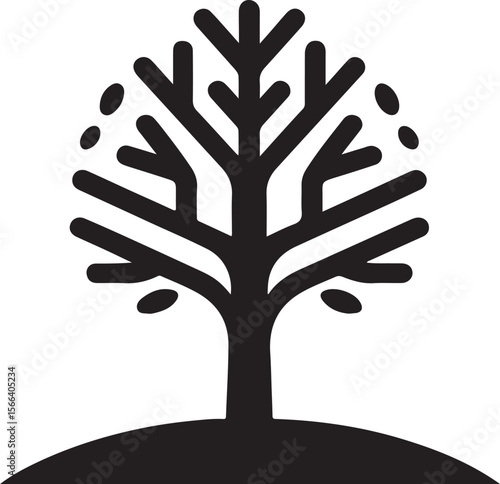 Minimal Tree Silhouette Vector – Clean Nature Icon for Eco Design
