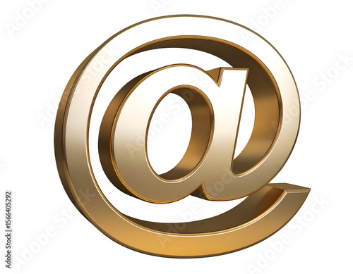 Wallpaper Mural A gleaming golden three-dimensional at symbol represents modern digital communication and global connectivity. Torontodigital.ca