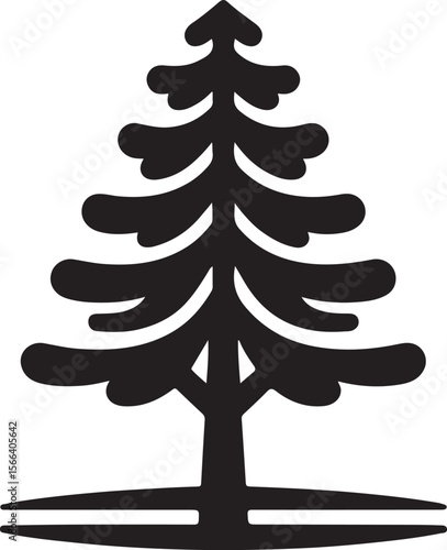 Minimal Tree Silhouette Vector – Clean Nature Icon for Eco Design