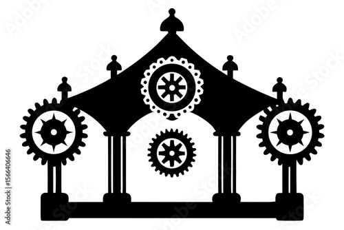 Mechanical Temple Gear Icon Design