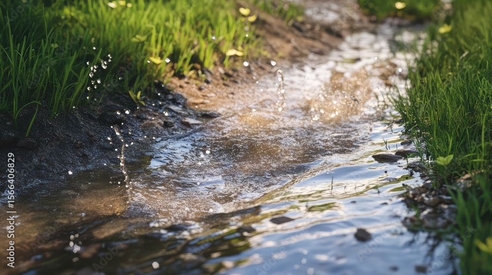 Obraz premium landscape water runoff