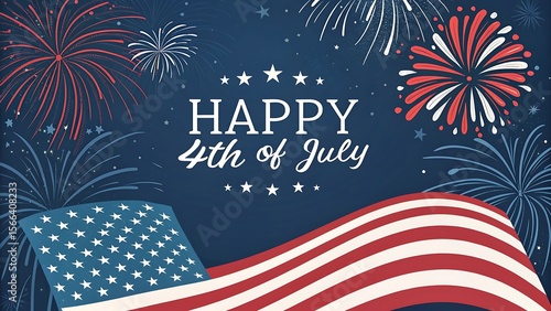 4th of July fireworks celebration with night sky and festive lights in Independence Day background