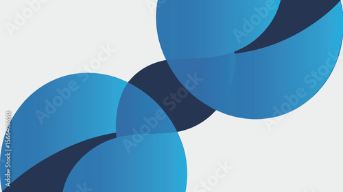 A minimalist design featuring overlapping blue circles on a light gray and white background space art