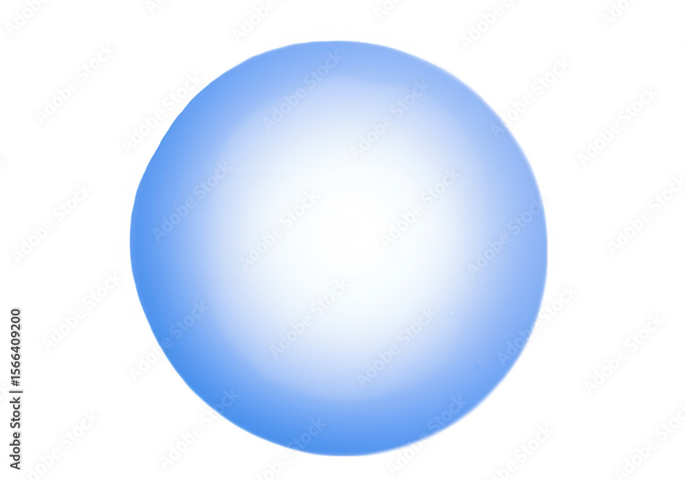 Fototapeta premium A light blue circular bubble with a soft gradient is isolated on transparent background