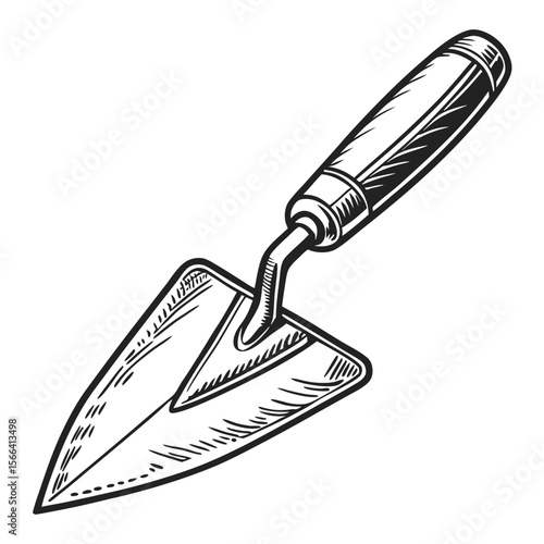 Garden Trowel Illustration on White Background garden tool
