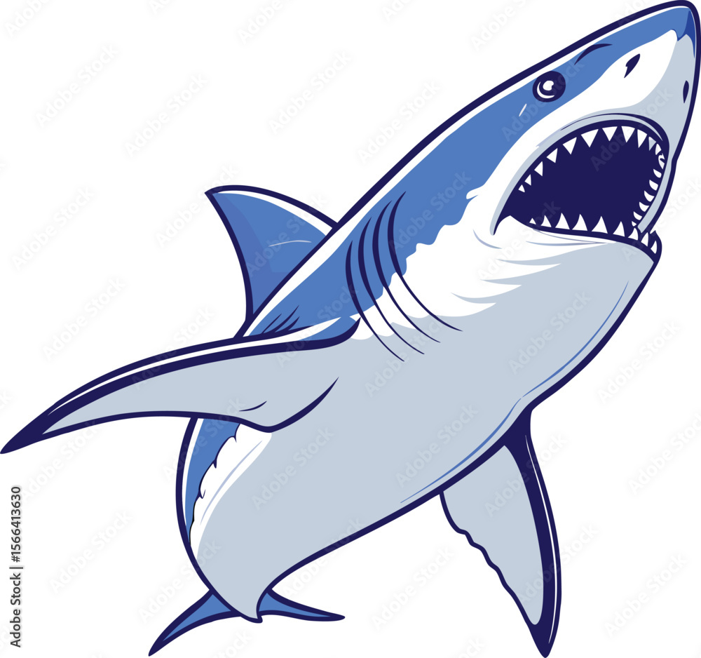 Obraz premium minimailst shark vector art illustration 
