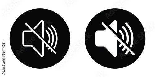 Speaker and volume off icon set. Mute icon no sound symbol volume speaker off icons. Keep silent sign. Mute icon no sound symbol