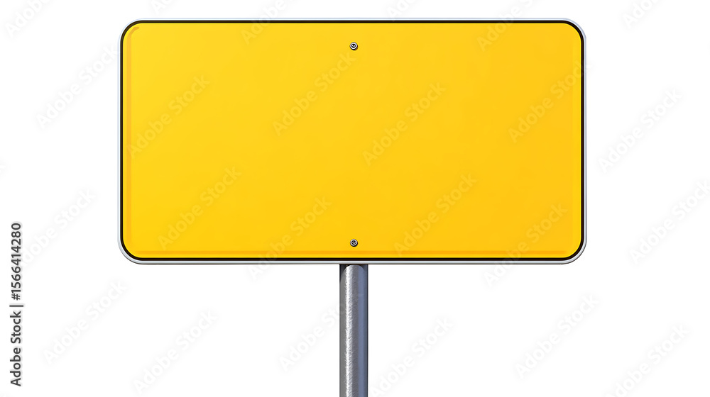 A blank yellow road sign or billboard is an empty outdoor advertisement space with a metal frame against the blue sky, perfect for your marketing message A blank yellow road sign or billboard is an empty outdoor advertisement space with a metal frame against the blue sky, perfect for your marketing message
