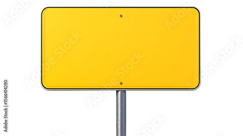 Wallpaper Mural A blank yellow road sign or billboard is an empty outdoor advertisement space with a metal frame against the blue sky, perfect for your marketing message Torontodigital.ca