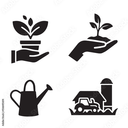 Hand holding a small plant with a leaf, illustrating the concept of new life and growth in a spring garden