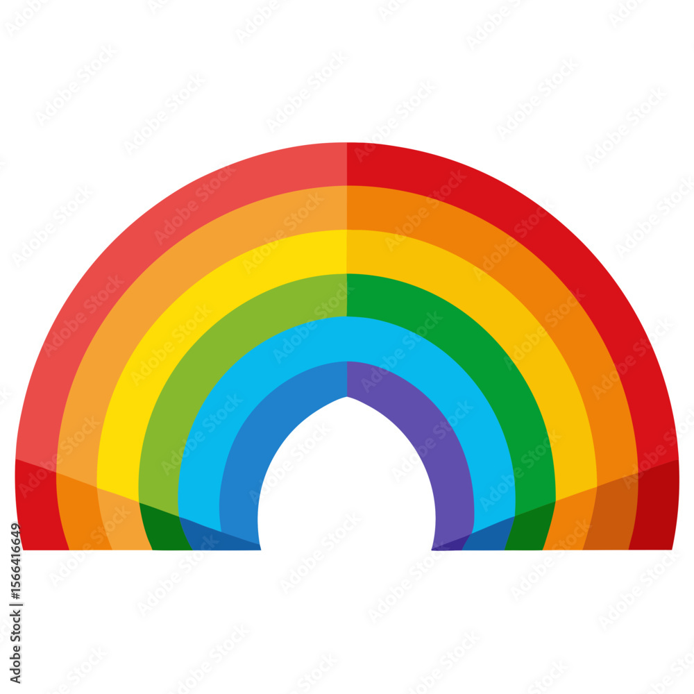 Obraz premium rainbow-arc-made-from-geometric-segments