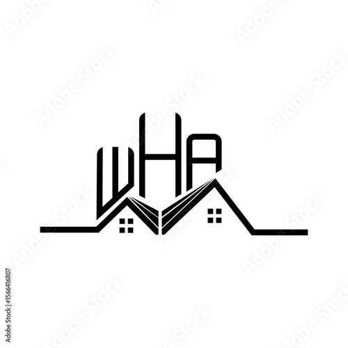 WHA Real State logo design, WHA simple and modern logo. WHA luxurious alphabet design