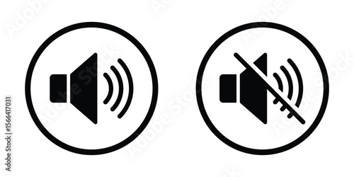 Audio on and mute icon set. Symbol for your web site design, logo, app, UI.