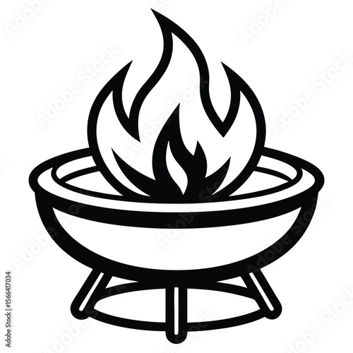 Solid color Fire pit vector design on white background