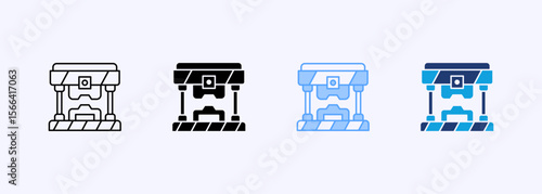Press Machine Icon Set Multiple Style Collection