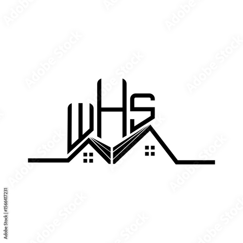WHS Real State logo design, WHS simple and modern logo. WHS luxurious alphabet design