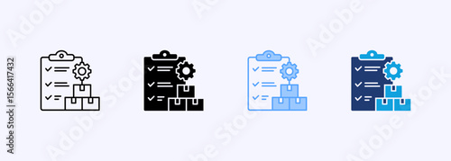 Production Planning Icon Set Multiple Style Collection