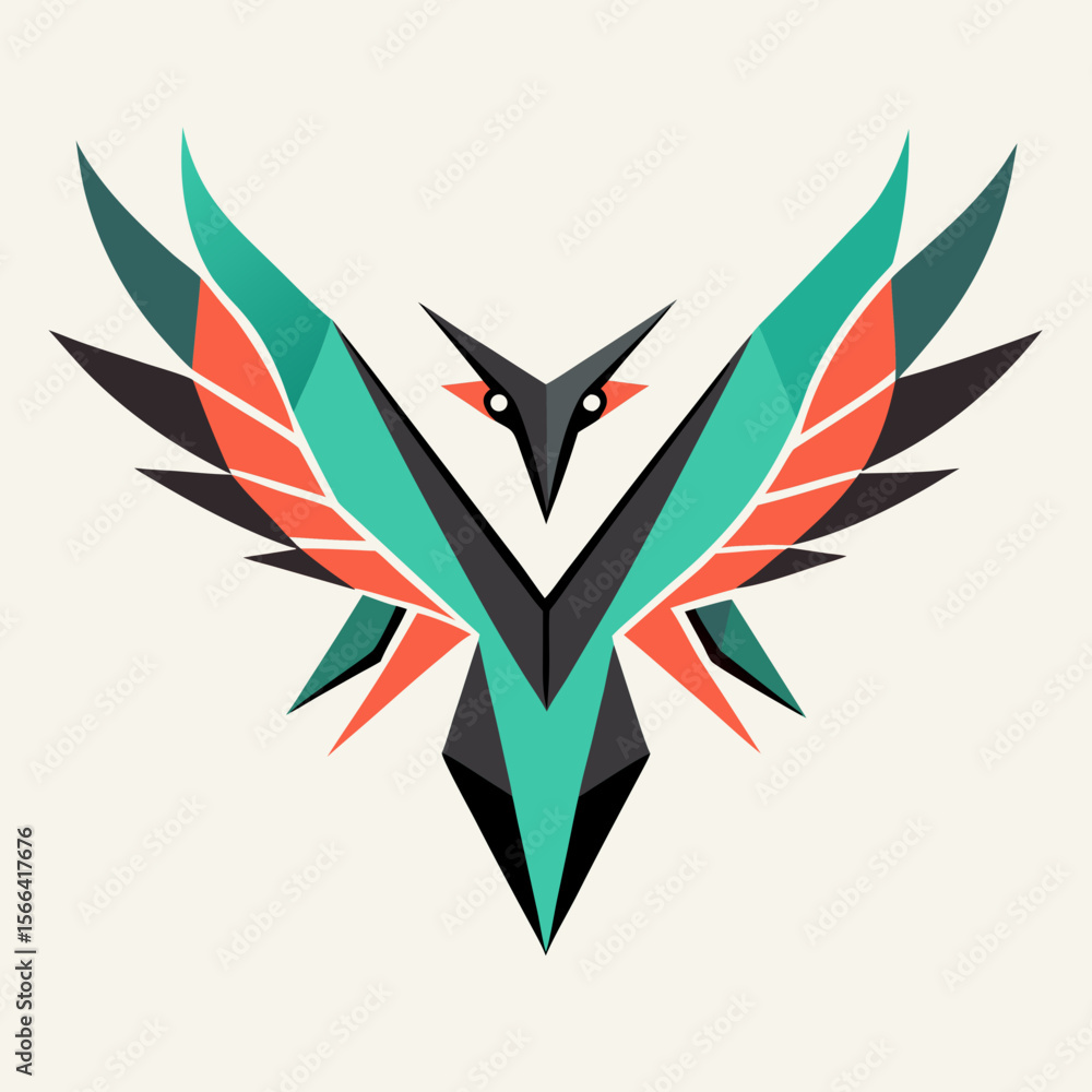 Fototapeta premium abstract-birds-in-v-formation--simple-line-art