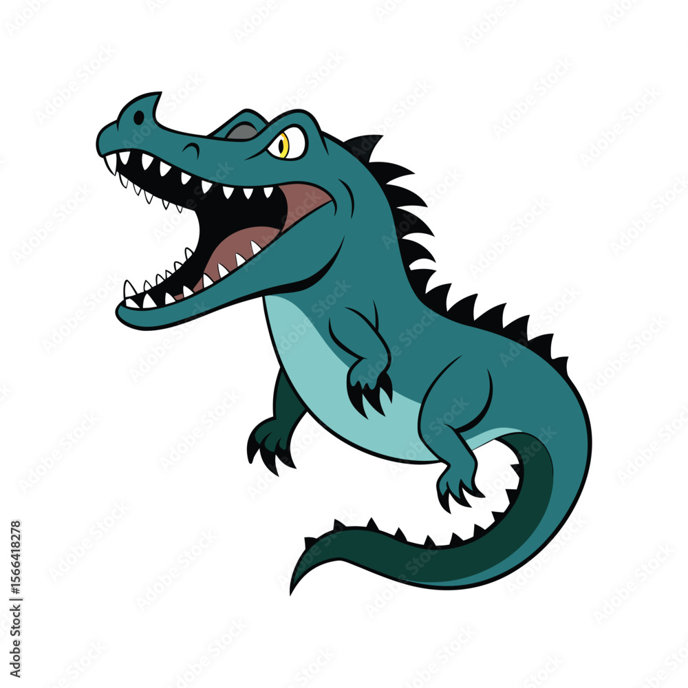 Fototapeta premium wild angry crocodile vector icon isolated on white background