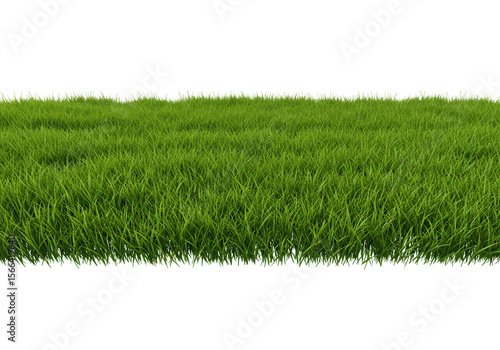 A vibrant green grass lawn, perfectly manicured and isolated on transparent background