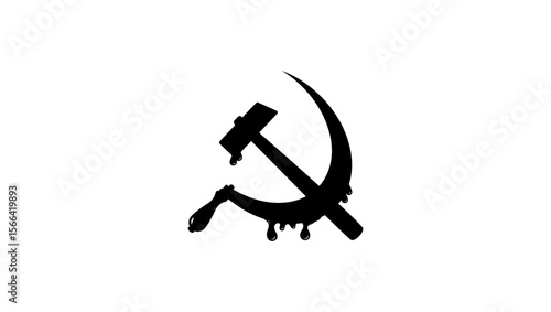 bloody communist regime, black isolated silhouette
