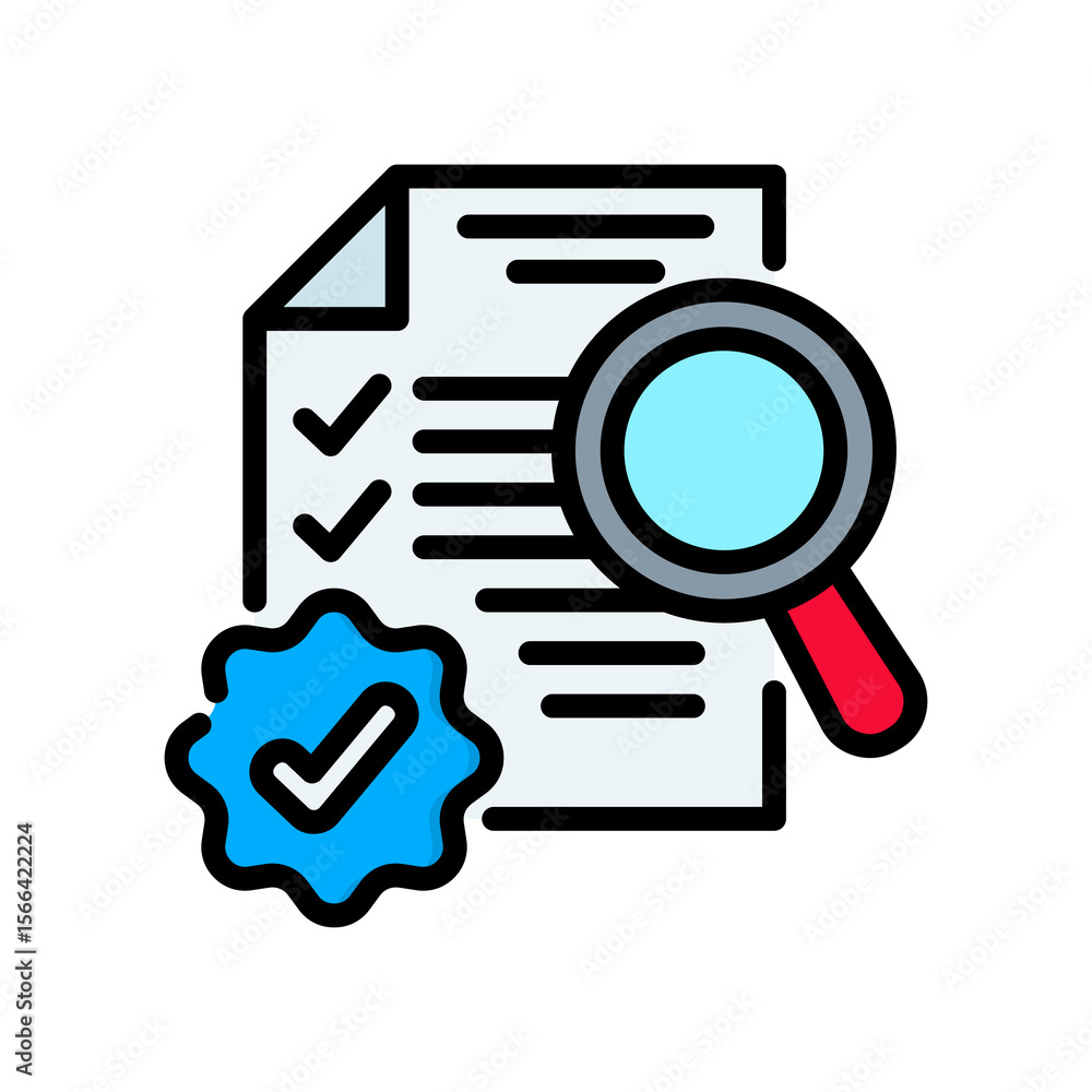 Audit lineal color icon Audit lineal color icon