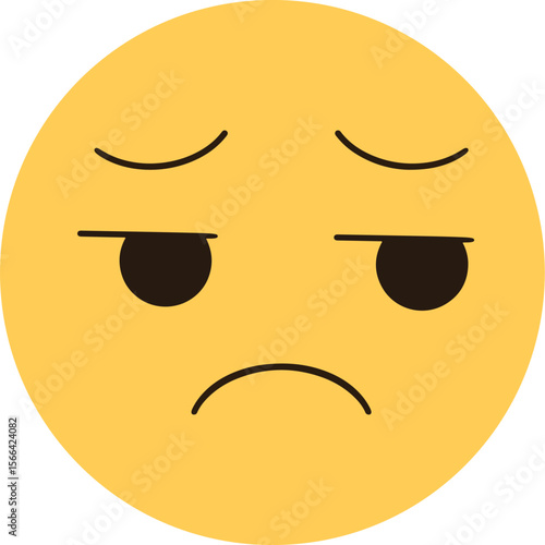 Bored yellow frowning emoji looking sideways
