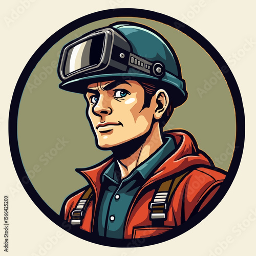 Hardy miner with helmet, underground worker, mining expert, industrial portrait, mining gear, rugged illustration, miner sketch, industrial art, mining lifestyle, underground design, miner drawing, 