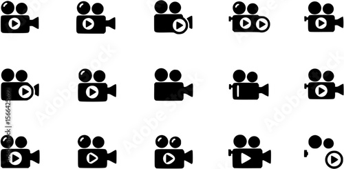 video camera icon for app and website. vector button on transparent background.
