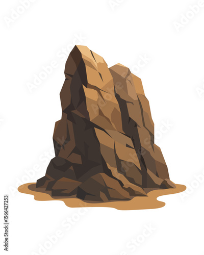 Stone mountain. Rock. Vector illustration on a white background.