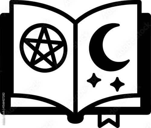 Witch Spellbook vector black silhouette design