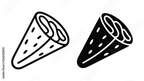 Vector art of two cannoli are displayed isolated on white background