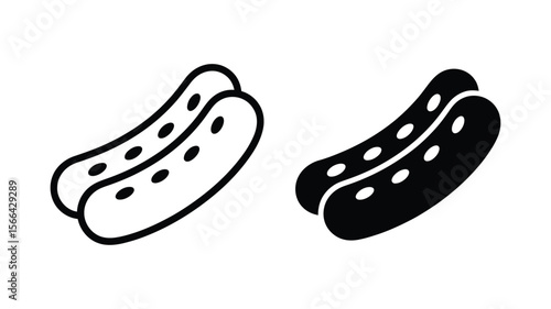 Vector art of two pickles are depicted in black and white