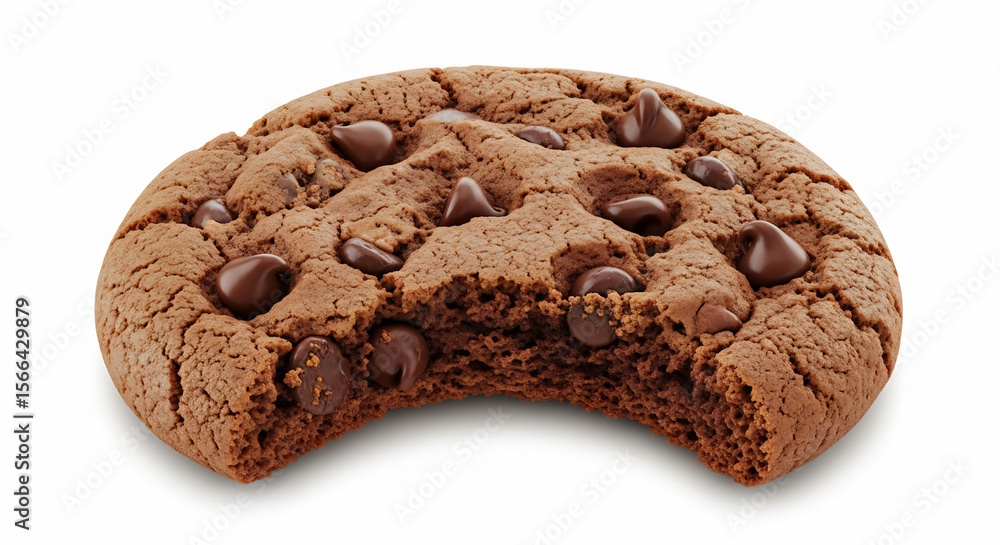 Fototapeta premium Delicious Chocolate Chip Cookie for World Chocolate Day, Close-Up Isolated on White