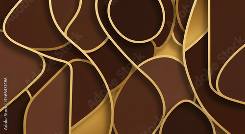 Elegant Abstract Chocolate Brown and Gold Background for World Chocolate Day